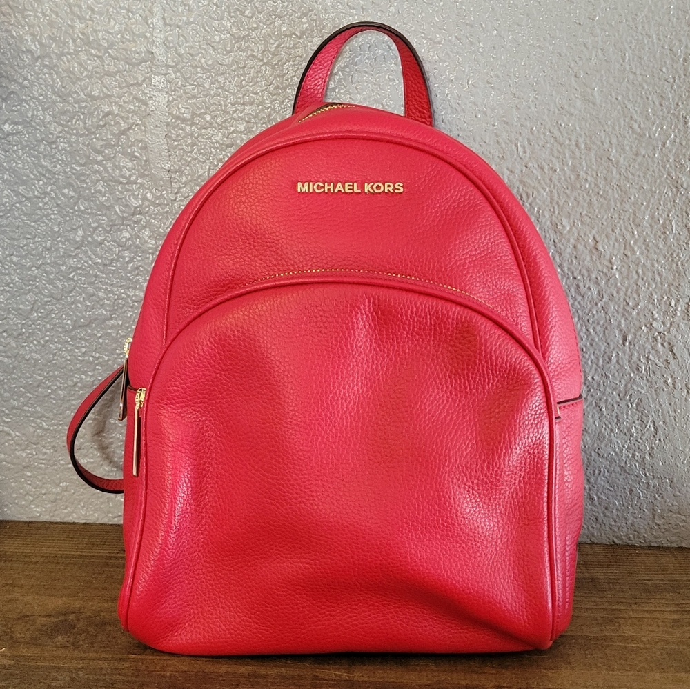 Michael Kors Red Leather Backpack